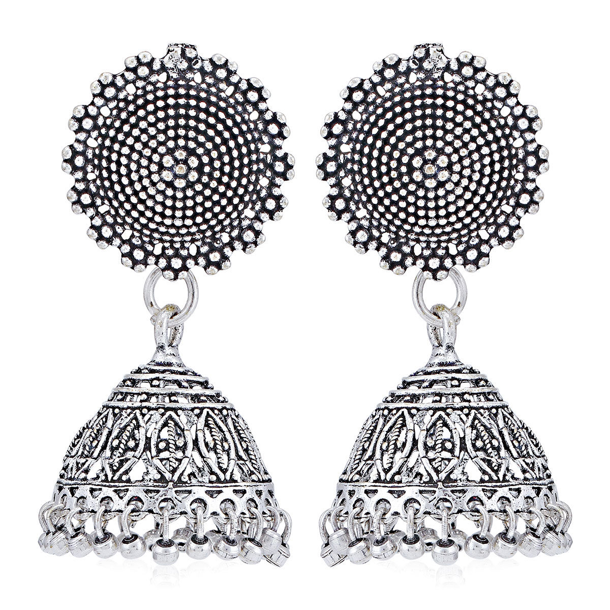 Sukkhi Tibale Oxidised Jhumki Earring for Women (NYKSUKHI01070): Buy ...