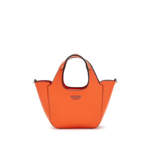 Guess Orange Solid Calista In Mini Handbag and Pouch with Detachable  Strap (Set of 2)
