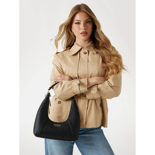 Guess Black Solid Calista Top Zip Shoulder Bag