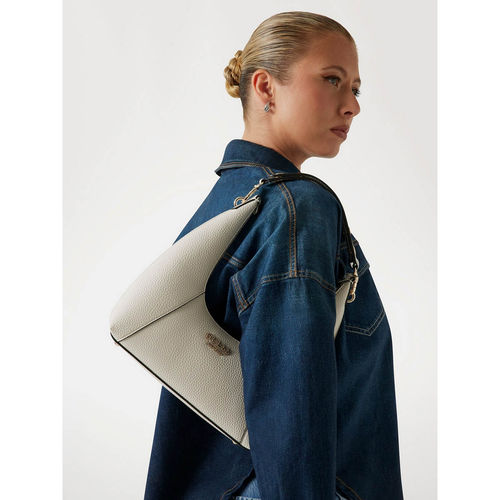 Buy Guess Bone Solid Calista Top Zip Shoulder Bag Online