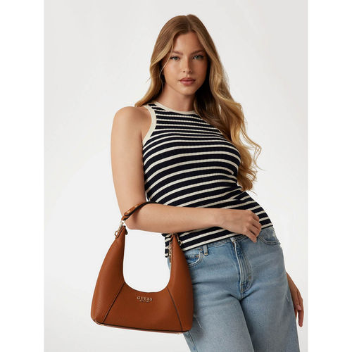 Buy Guess Caramel Solid Calista Top Zip Shoulder Bag Online