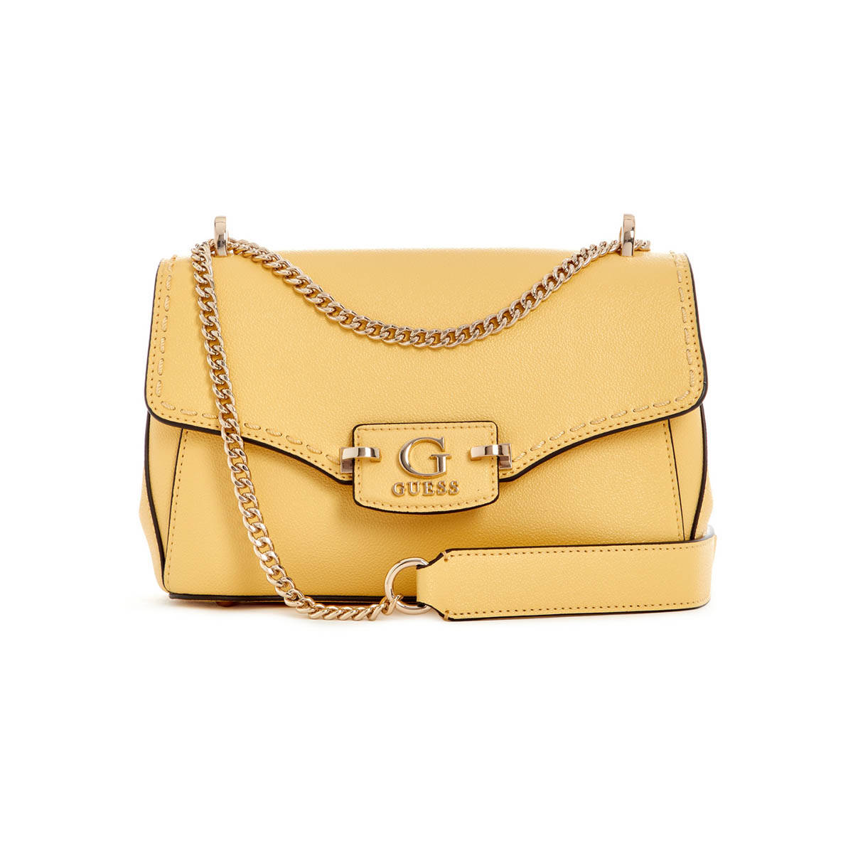 Guess Cornsilk Solid Nastra Convertible Flap Crossbody Bag