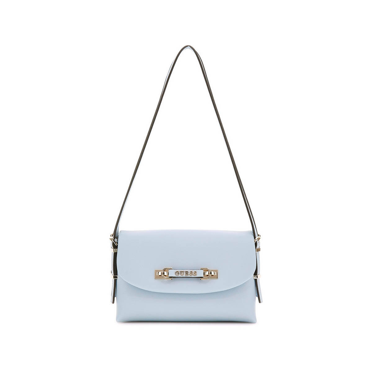Guess Misty Blue Solid Lefia Flap Shoulder Bag