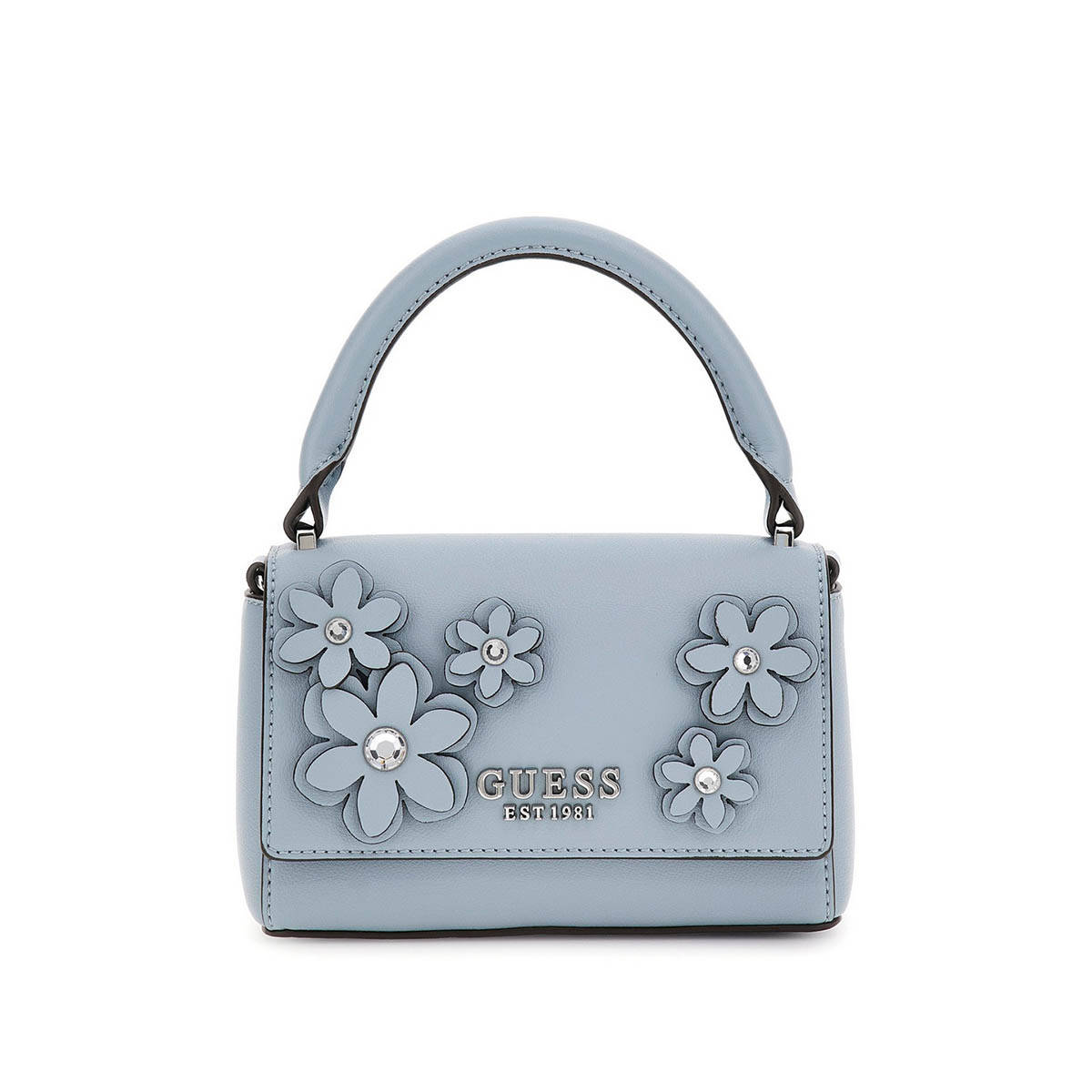 Guess Slate Self Design Zaria Mini Top Zip Shoulder Bag