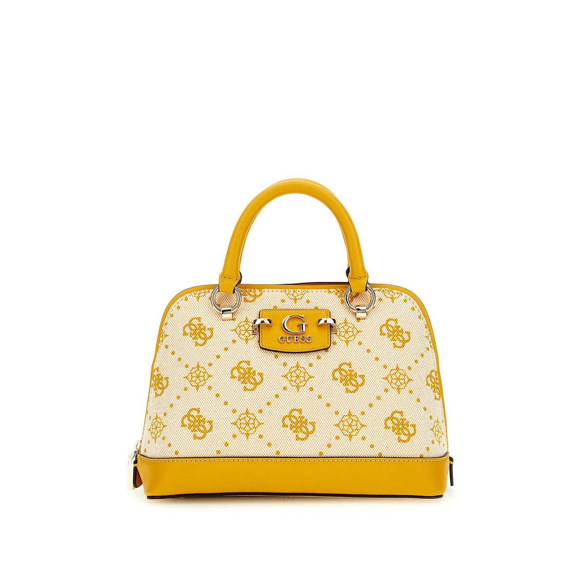 Guess Marigold Logo Printed Neda Dome Satchel Bag with Detachable Strap