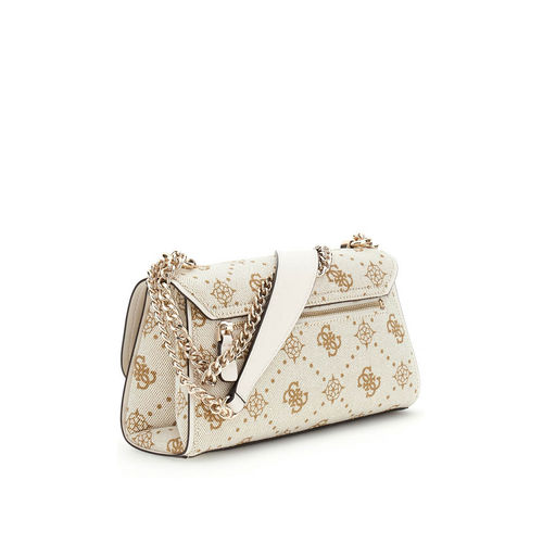 Guess ERICA FLAP - Borsa a tracolla - latte logo/beige