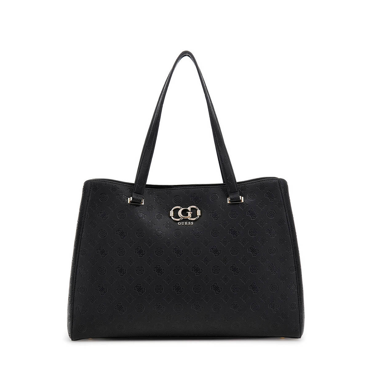 Guess Black Logo Textured Salinge Tote Bag