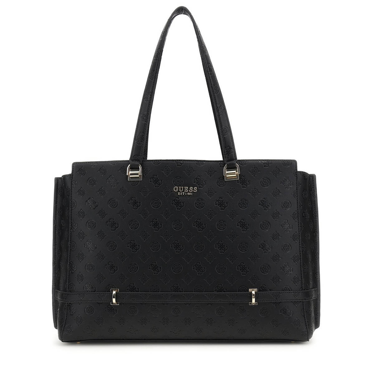 Guess Black Textured Zarela Shopper Tote Bag