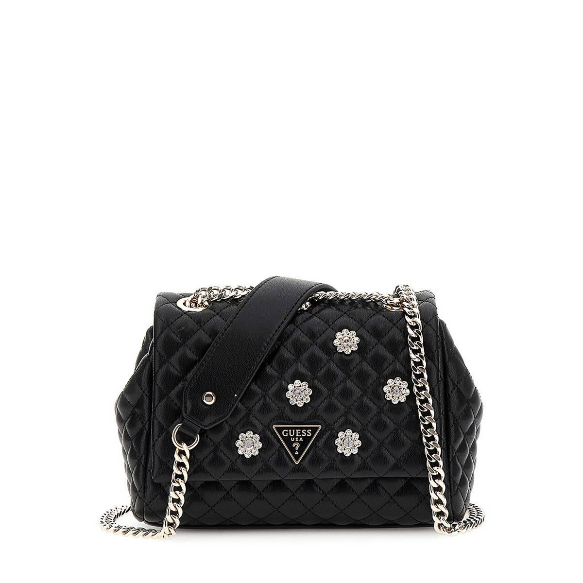 Guess Black Embellished Everlee Convertible Crossbody Bag