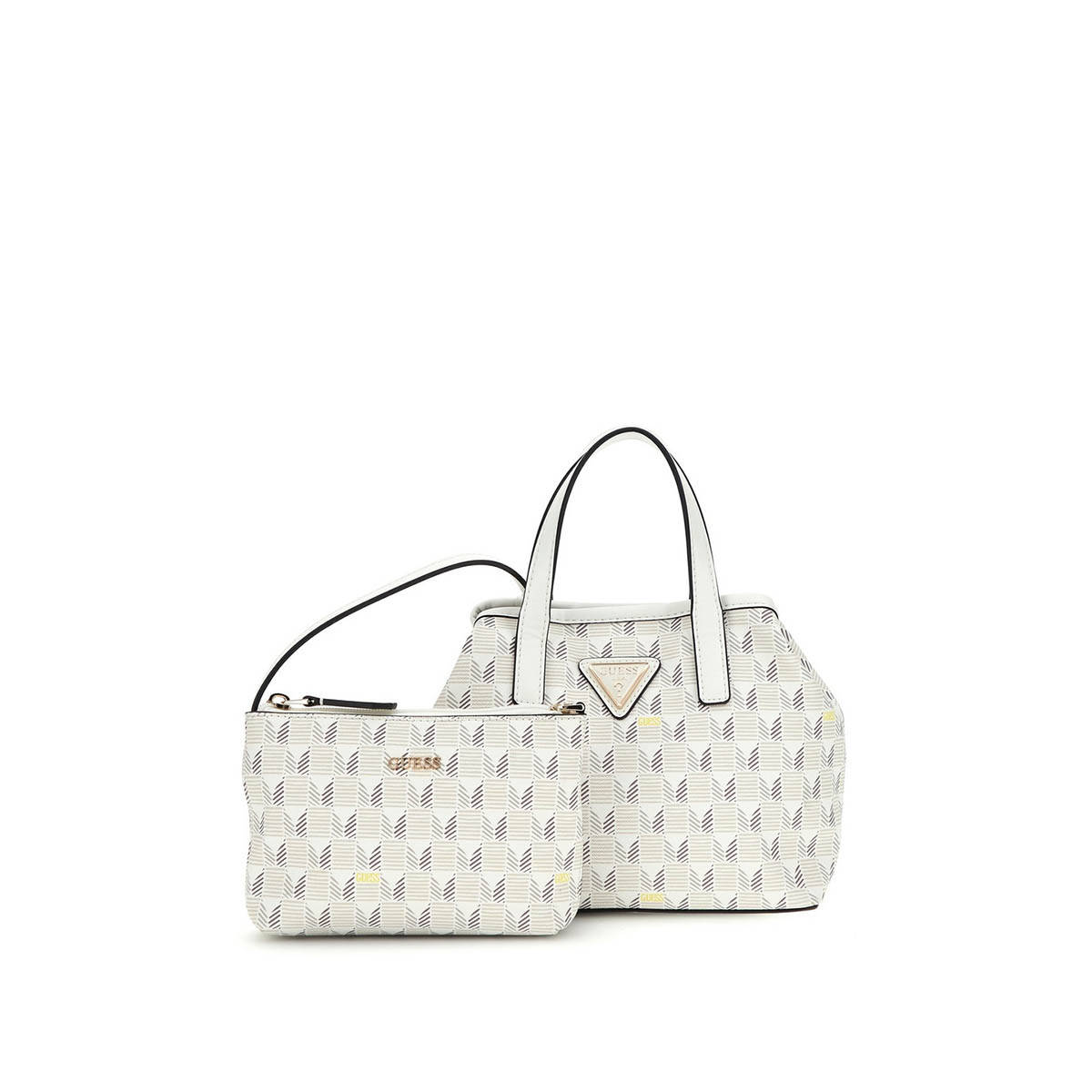Guess Stone Logo Printed Wave Mini Shoulder Bag with Pouch (Set of 2)