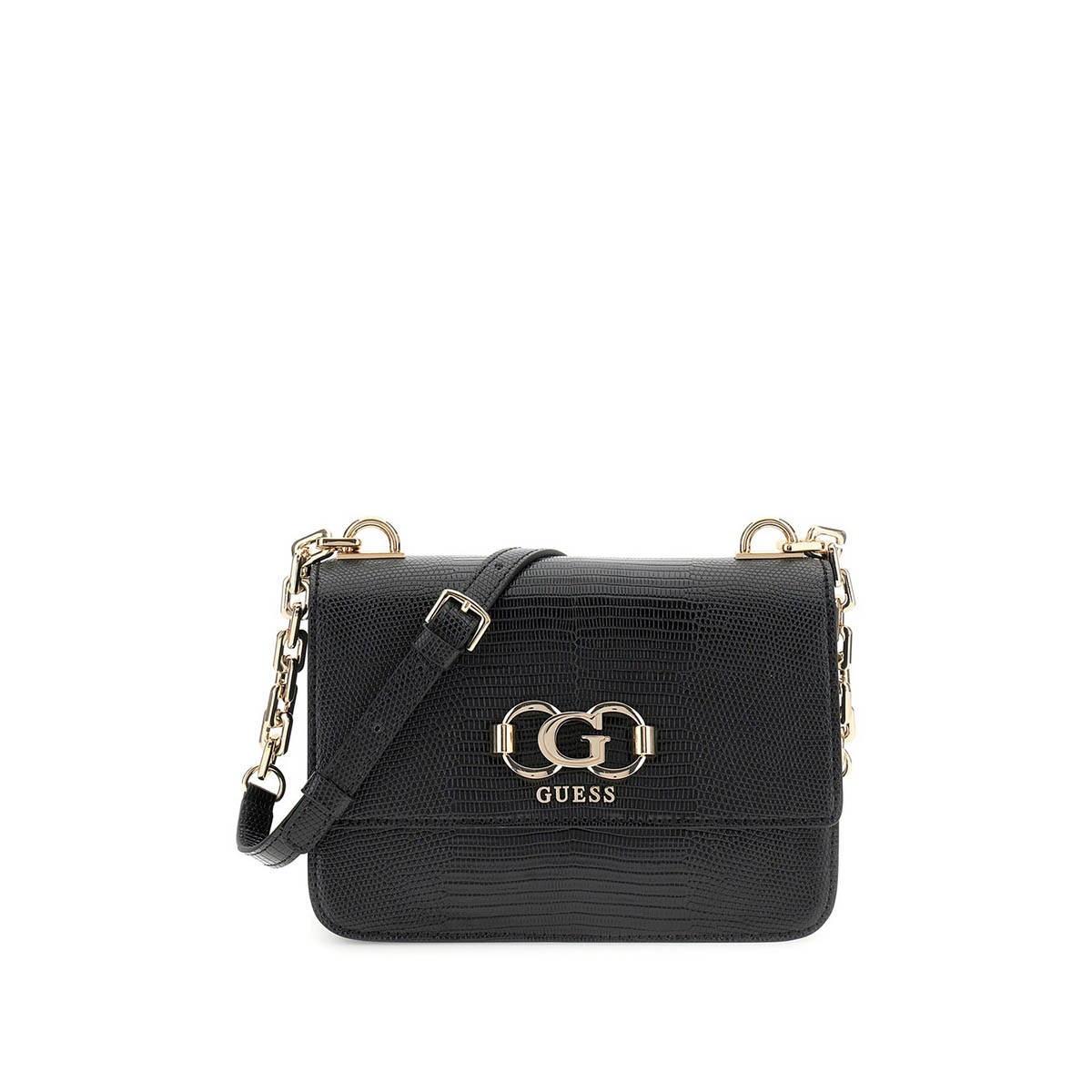 Guess Black Textured Salinge Crossbody Bag