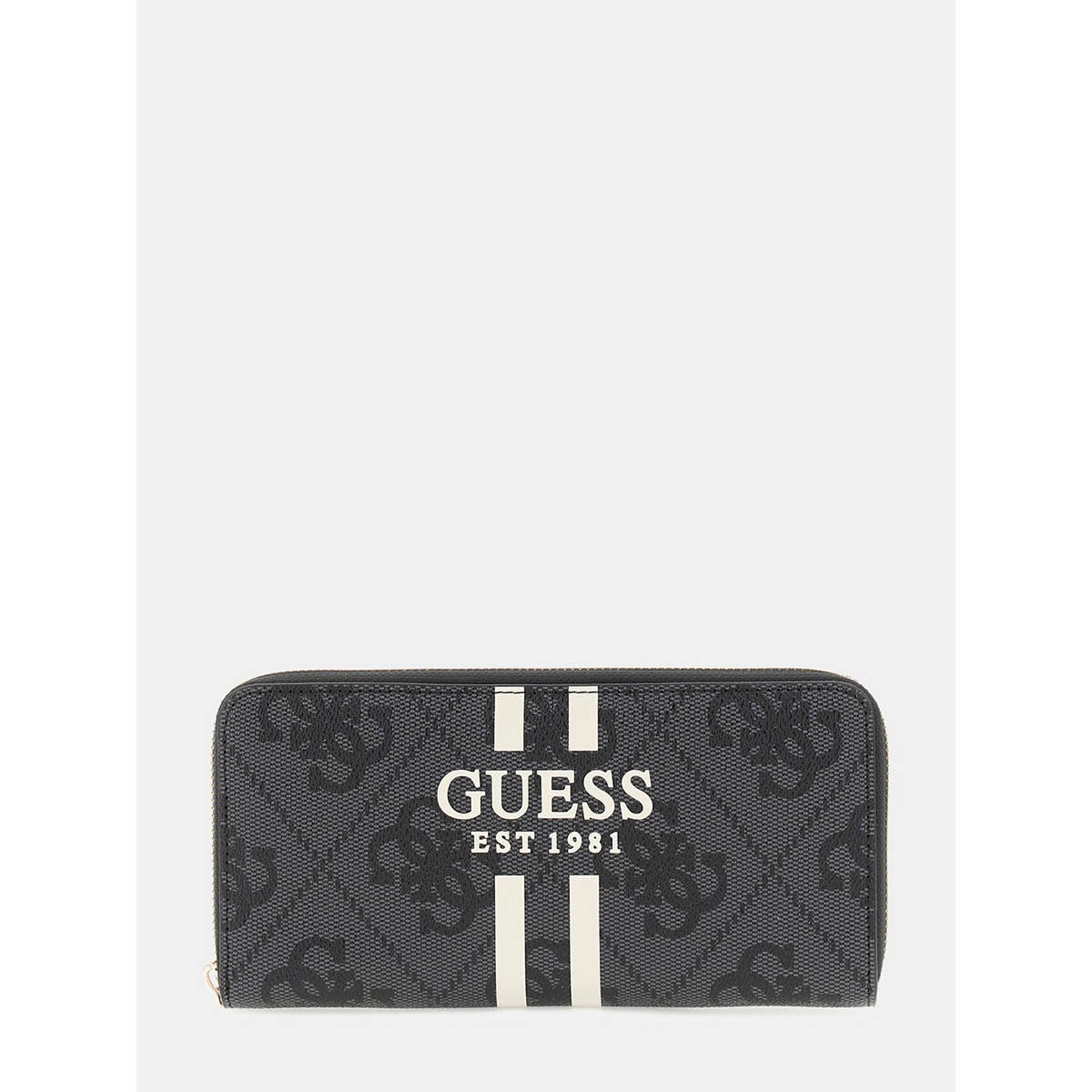 Guess Coal Logo Printed Laurel Zip Around Wallet (L)