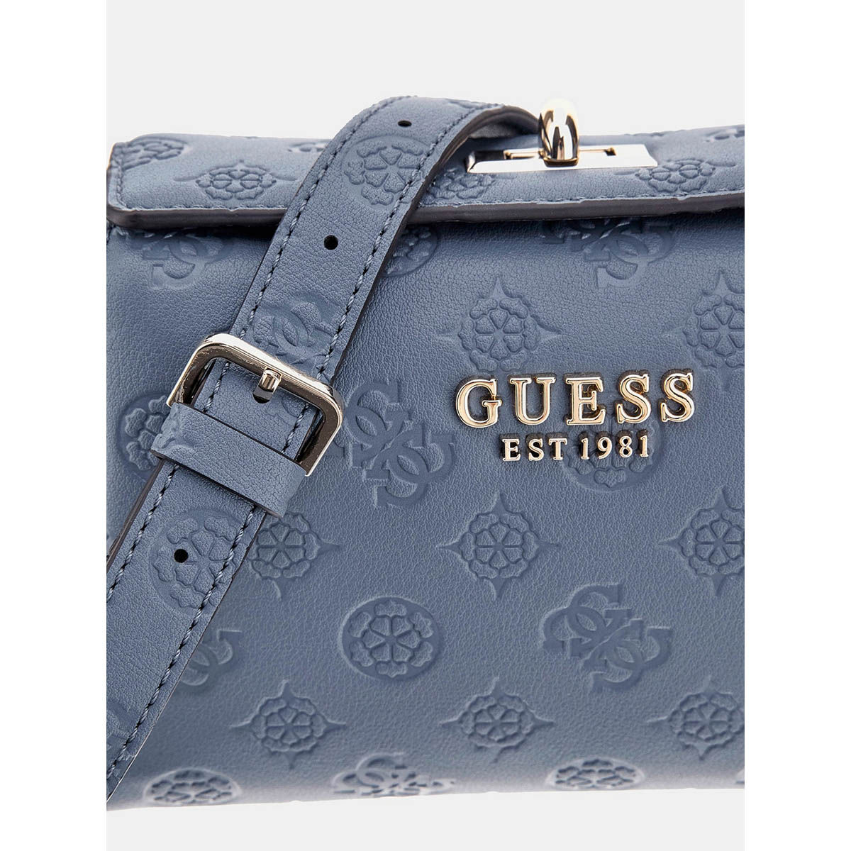 Buy Guess Slate Logo Textured Phoebe Mini Crossbody Bag Online