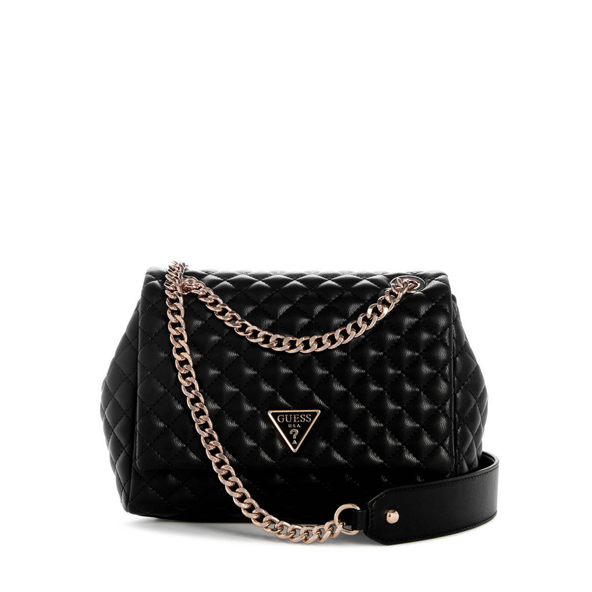 Guess Black Solid Everlee Convertible Crossbody Bag
