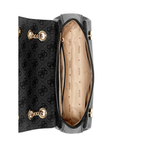 Buy Guess Charcoal Logo Printed Katya Convertible Crossbody Bag Online