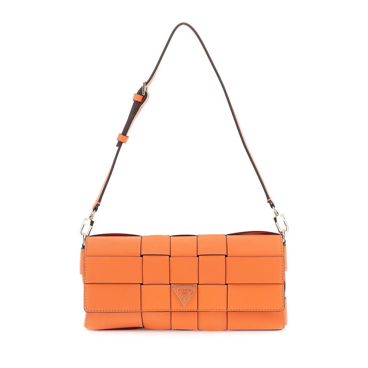 Guess Orange Textured Maylee Flap Shoulder Bag
