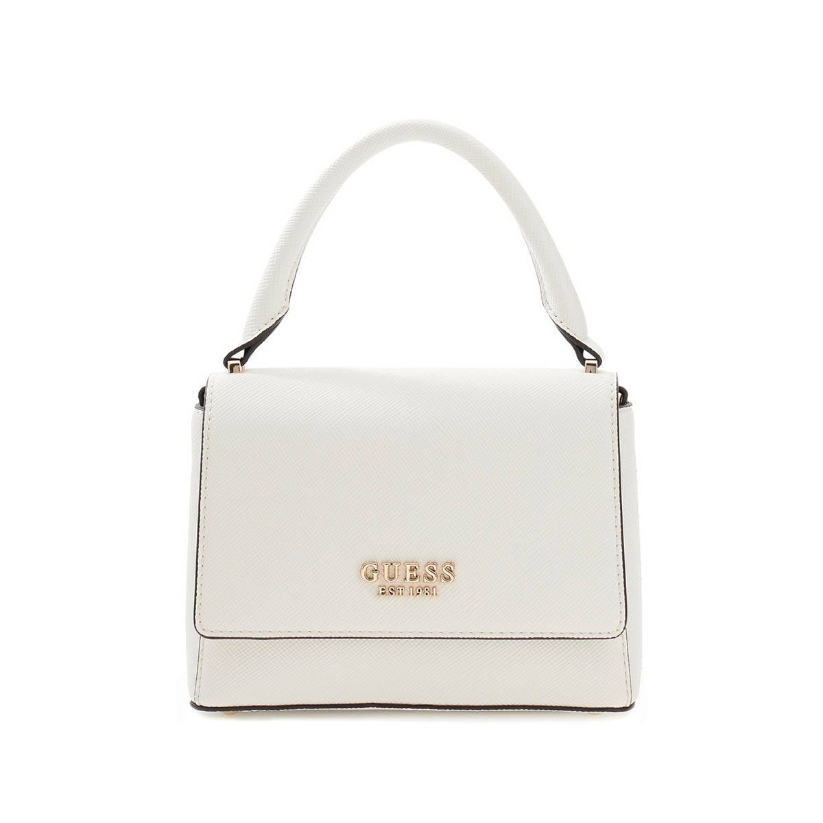 Guess Off White Textured Fedana Top Handle Sling Bag