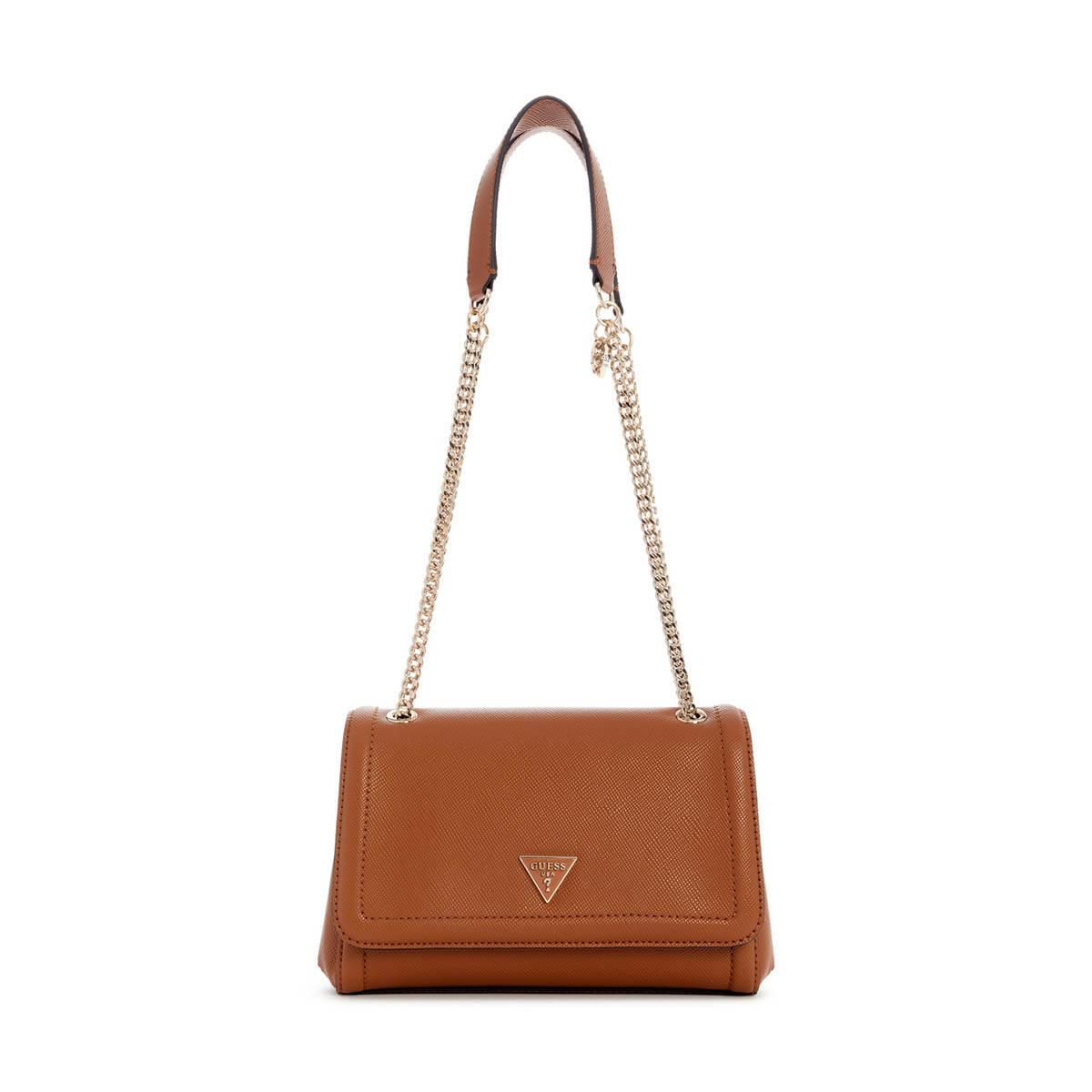 Guess Tan Textured Noelle Convertible Crossbody Bag