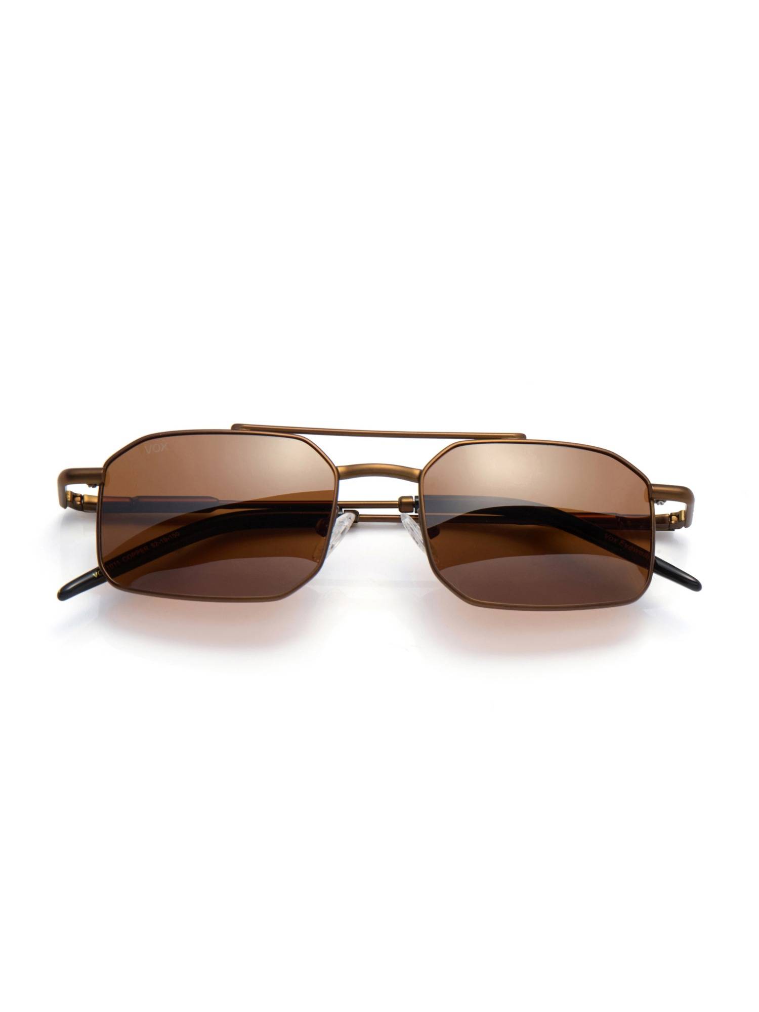 Rectangle Rim For Photo Buy VOX Unisex Gold Rectangular Rim, Polarised and Uv Protected Lens ...