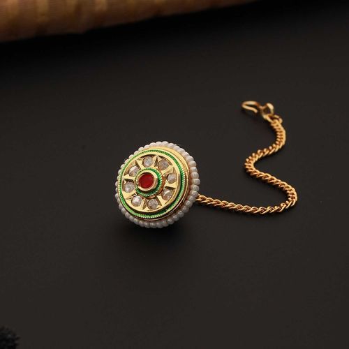 Buy Saraf RS Jewellery Gold Plated Kundan Studded Rajasthani Borla