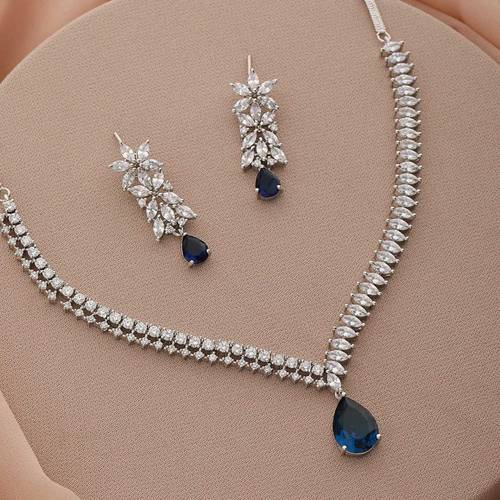 kundan jewellery blue white jewellery