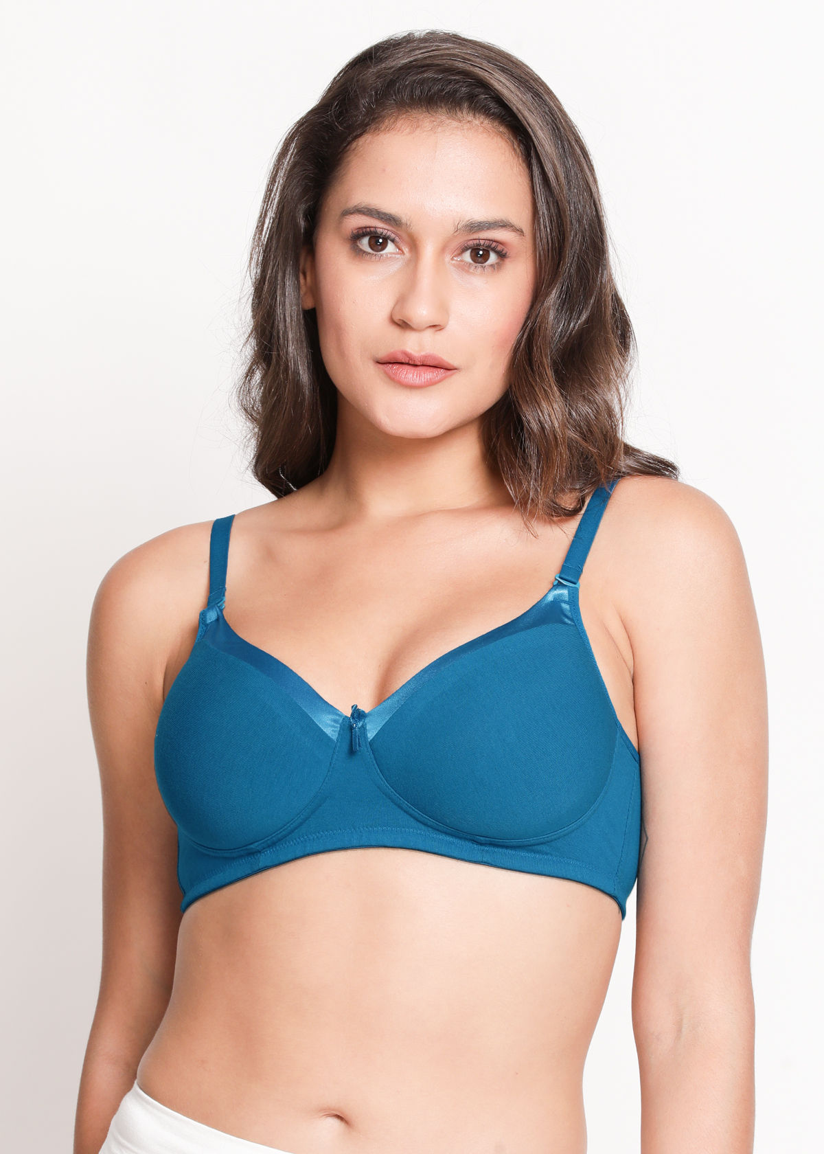 Buy Shyaway Susie Everyday Wirefree Full Coverage Bottom Encircled  Non-Padded Moulded Bra- Blue (30B) Online