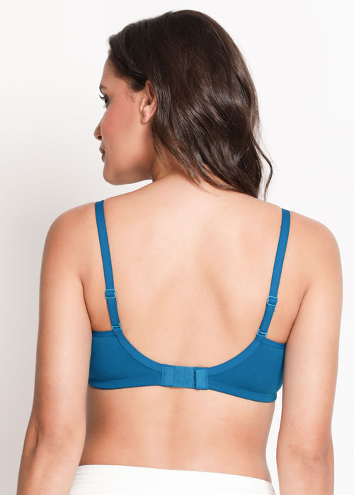 Buy Shyaway Susie Everyday Wirefree Full Coverage Bottom Encircled  Non-Padded Moulded Bra- Blue online