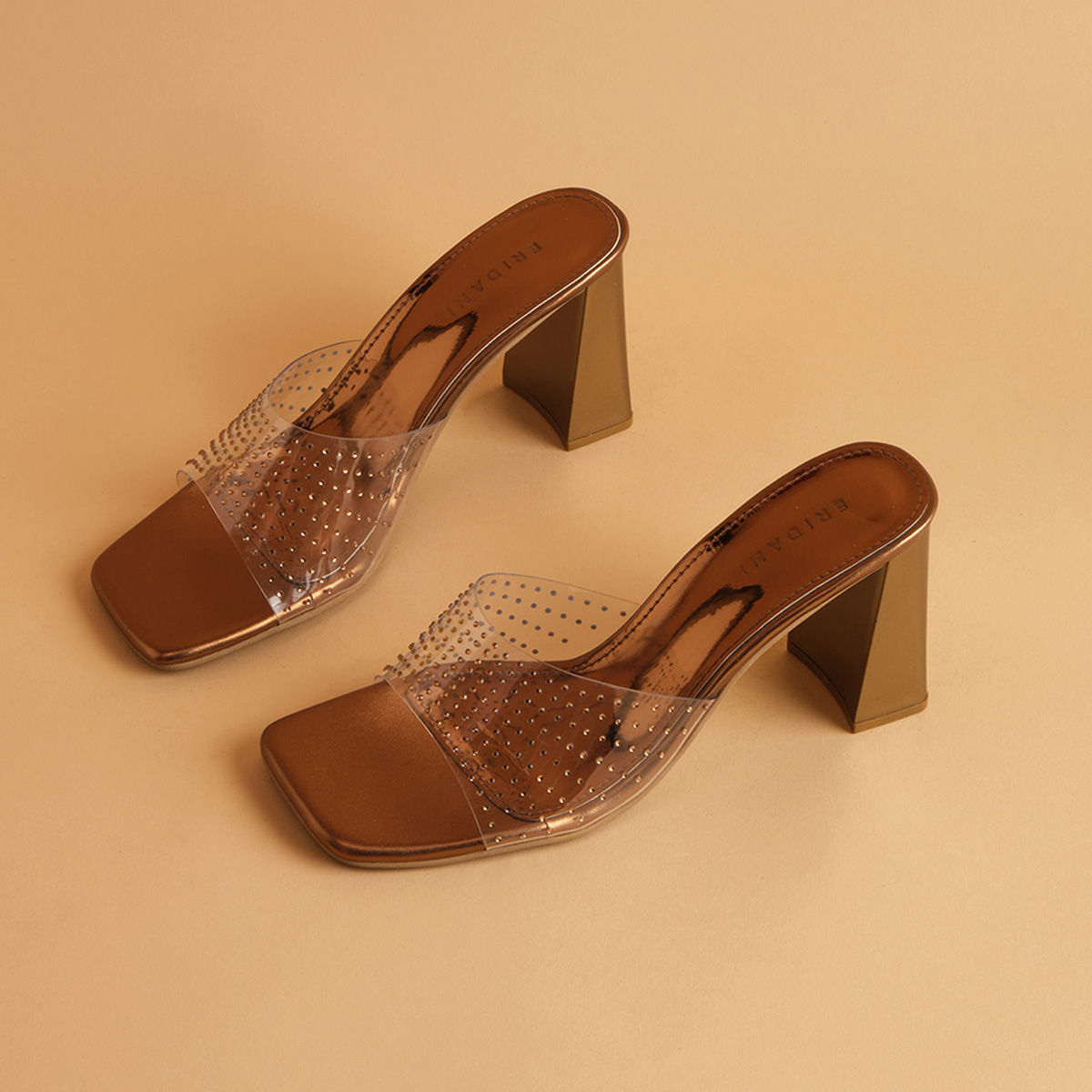 Eridani Embellished Bronze Ziva Heels Buy Eridani Embellished Bronze