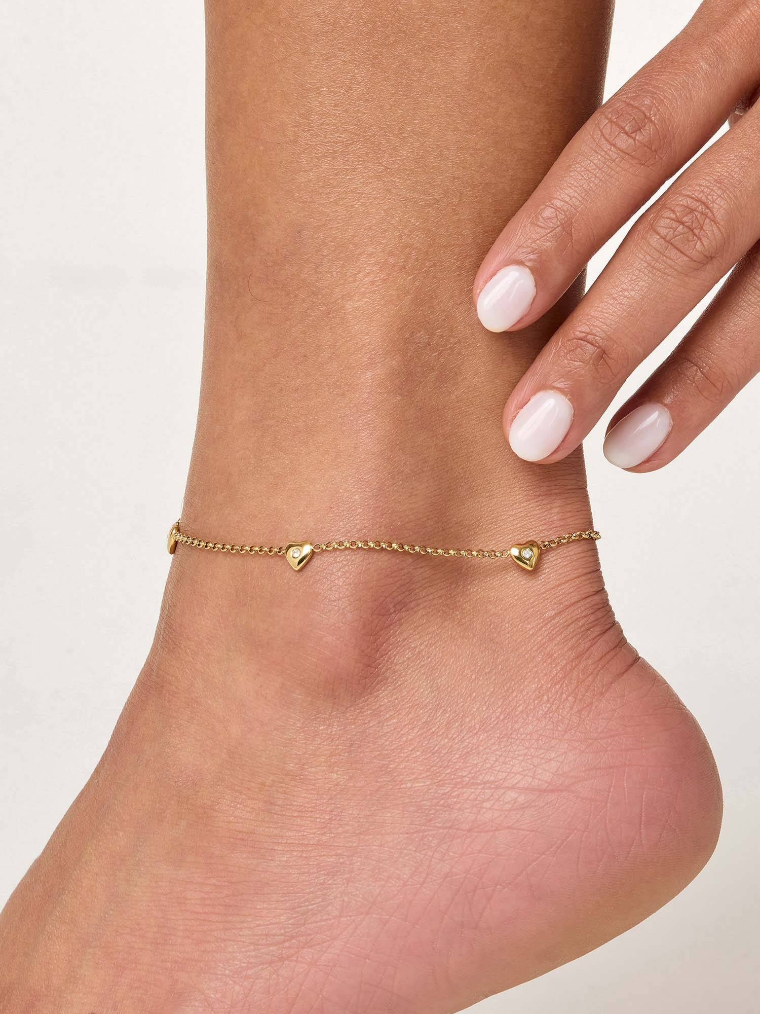White Lies Lover girl Adjustable Anklet Gold