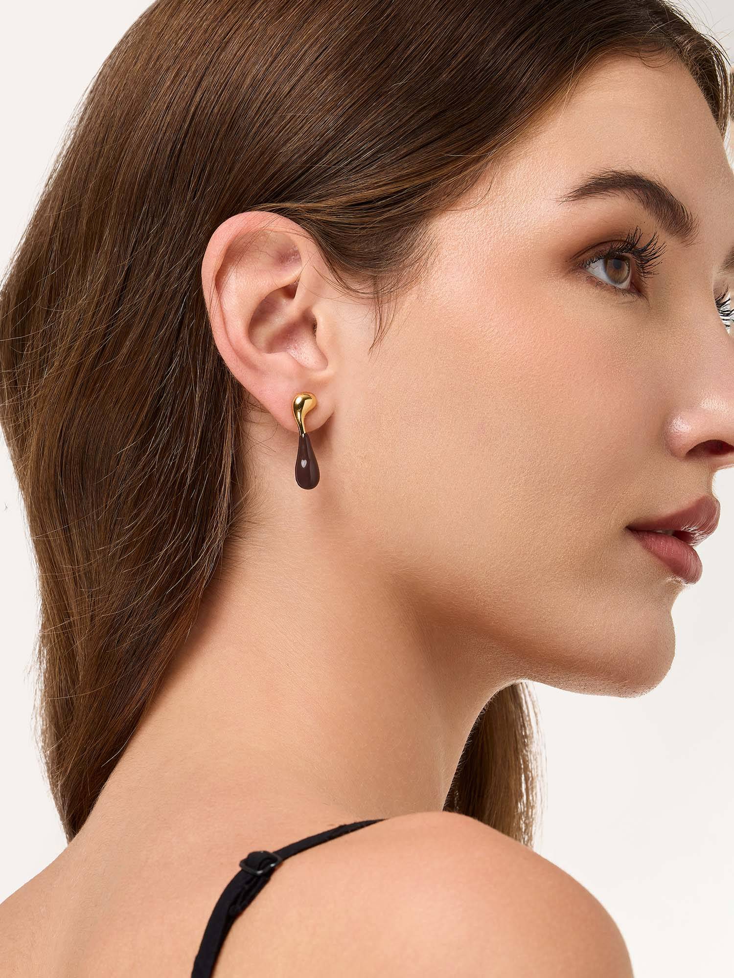 White Lies Gold Lava Drop Earrings