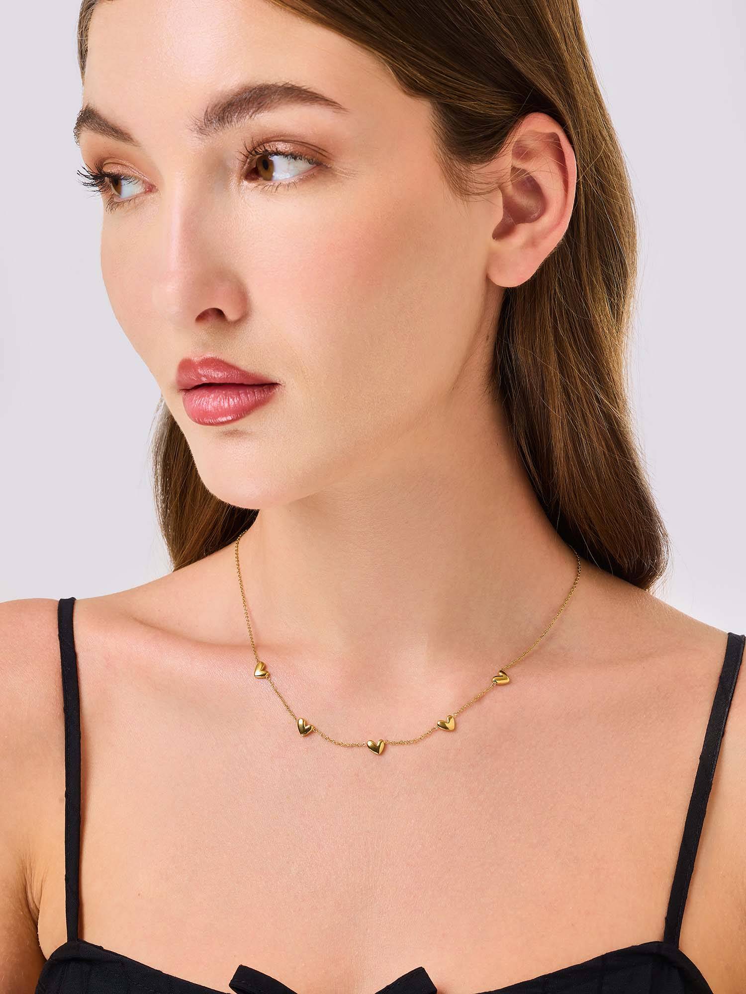 White Lies Gold Heart Adjustable Necklace