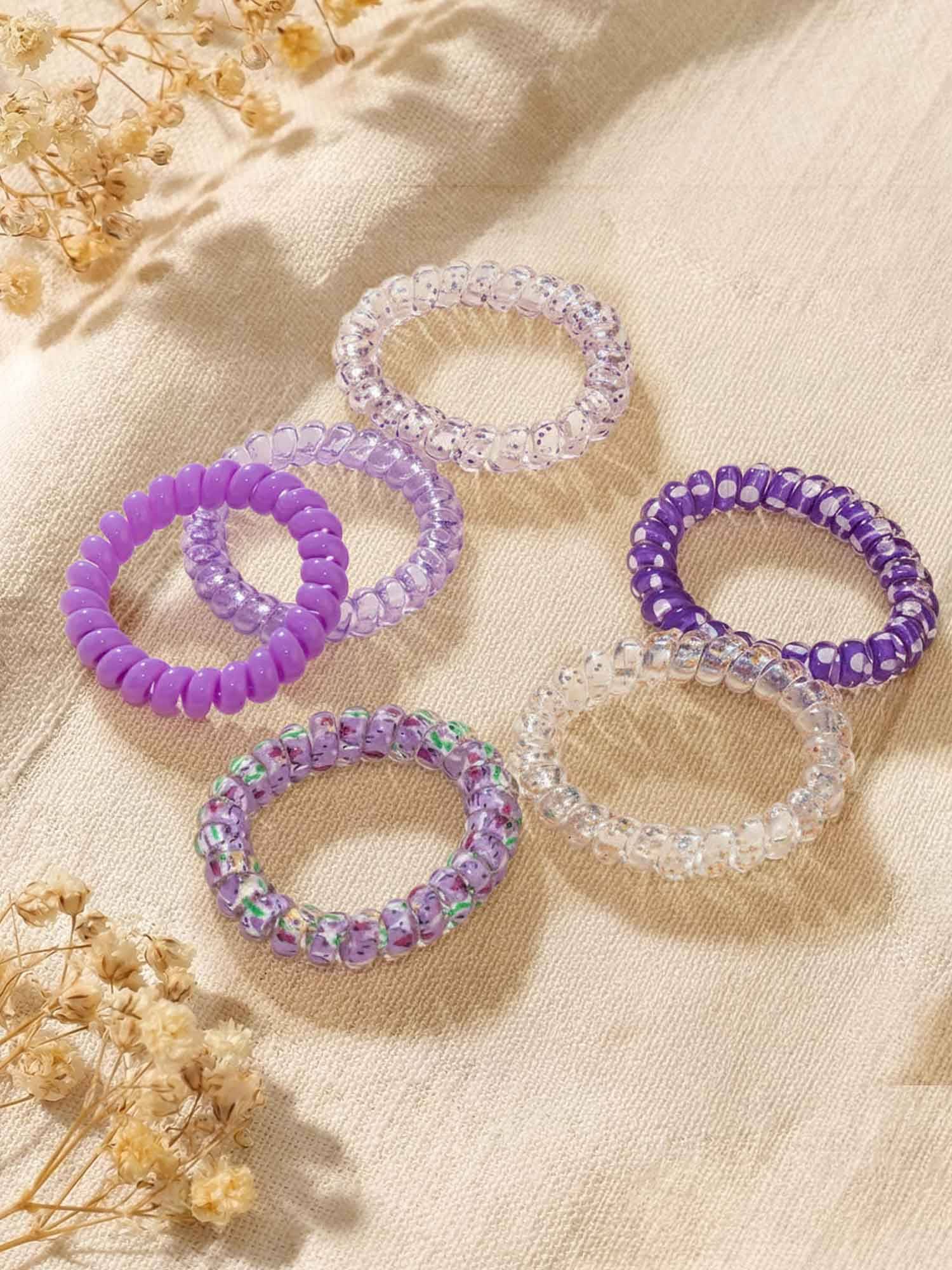 Hair Drama Co. Tangle-Free Spiral Hair Coils - Set of 6 - Purple