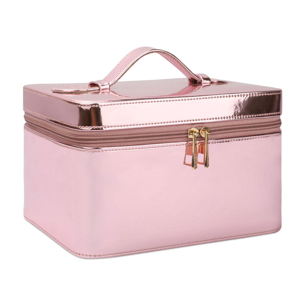 NFI Essentials Makeup Bag Cosmetic Box Jewelry Bridal Box Make Up Box Trousseau Box (light Pink) (1)