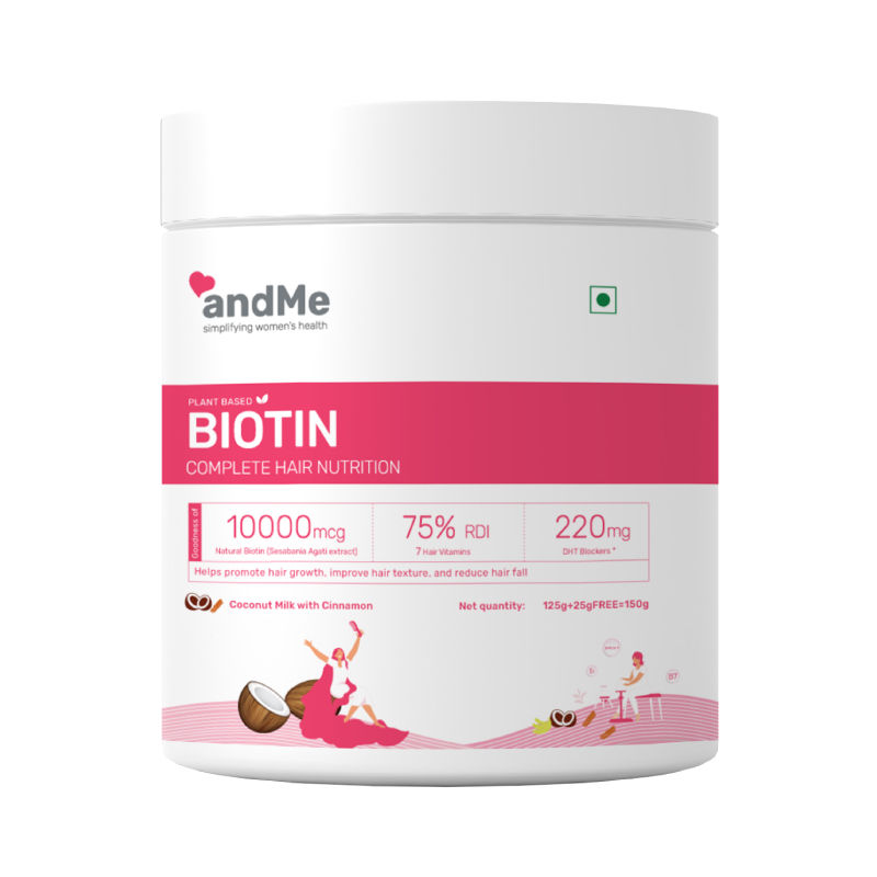 andMe Biotin Plant Based Biotin Supplement - Cinnamon & Coconut Milk Powder