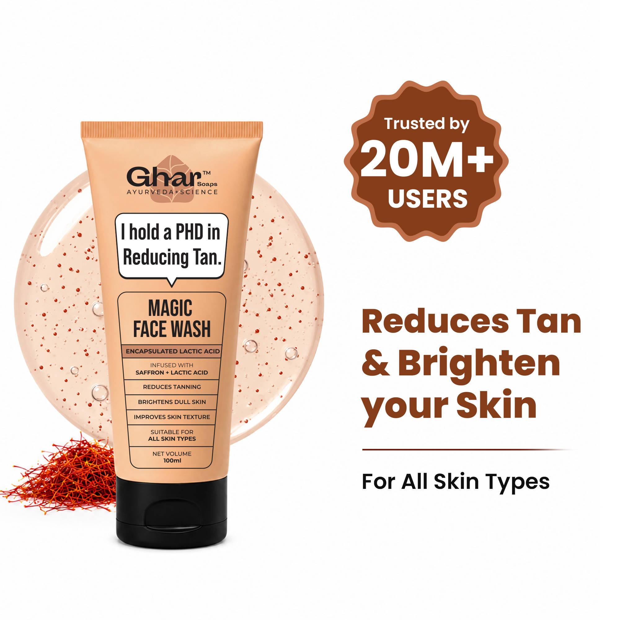 Buy Ghar Soaps Magic Face Wash | For reducing tan | With Saffron | For all skin types