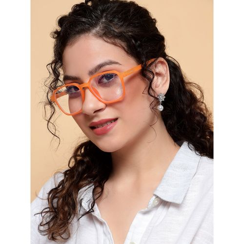 Voyage Orange Square Eyeglasses for Men Women (53)