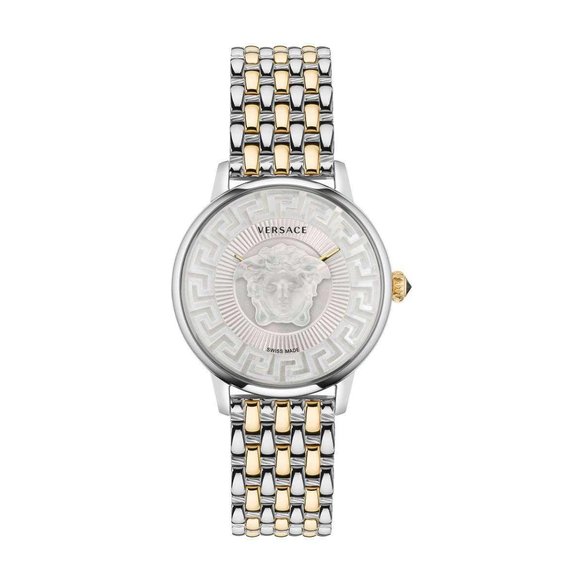 Versace 2 Hands Womens Analog Silver Dial Coloured Quartz Watch - VE6F00423 (M)