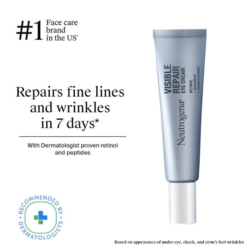 Neutrogena Visible Repair Retinol + Peptide Night Eye Cream For Anti-Ageing, Dark Circles & Wrinkles