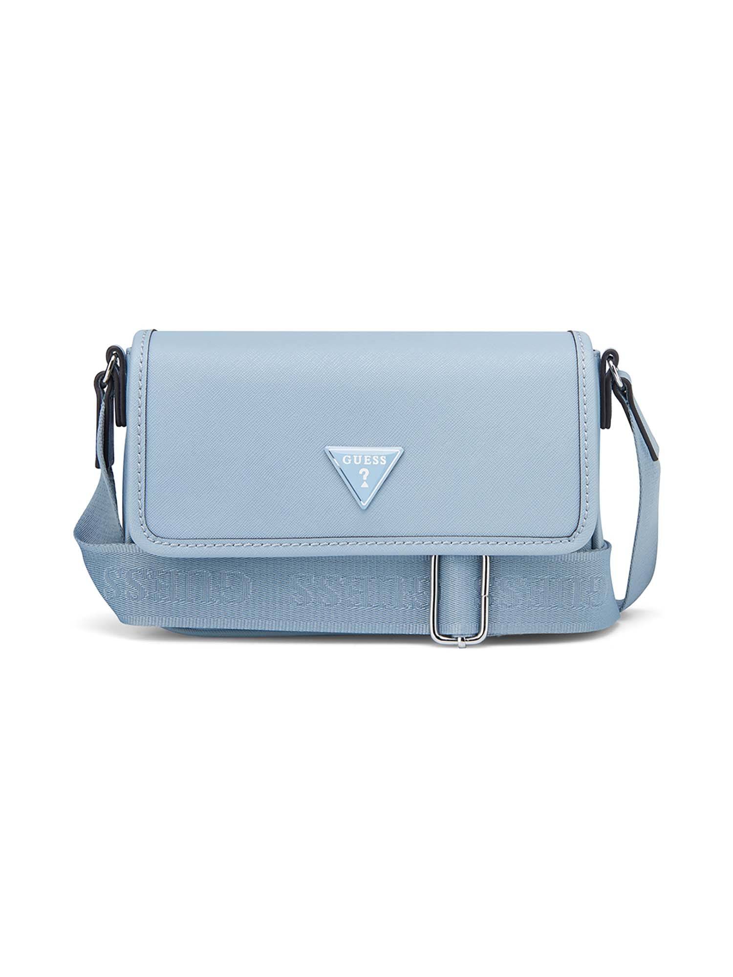 Guess Blue Pvc Solid Slingbag