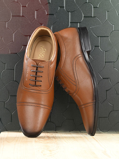 Buy CLOG LONDON Tan Leather Oxford Lace Up Formal Shoes Online