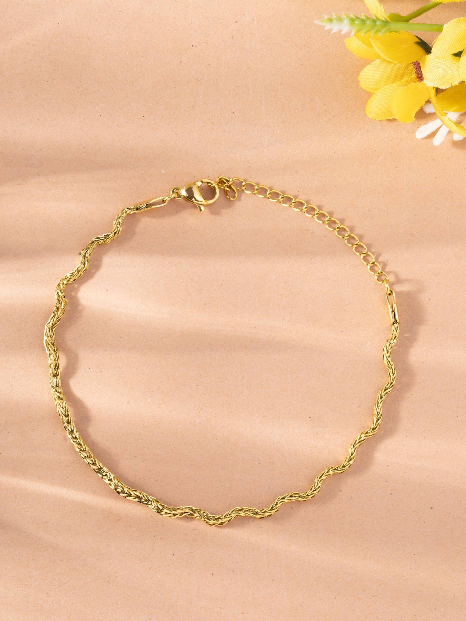 Palmonas Wavy Curve Chain Bracelet for Women - Waterproof and Anti-Tarnish