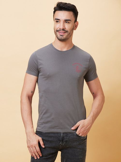 Being Human Men's Crew Neck Gunmetal T-shirt