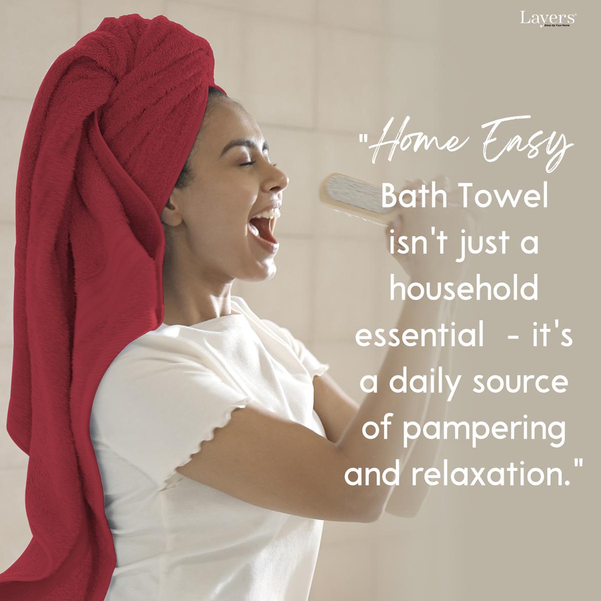 Layers Home Easy Cotton 450 Gsm Pink Bath Towel (L)