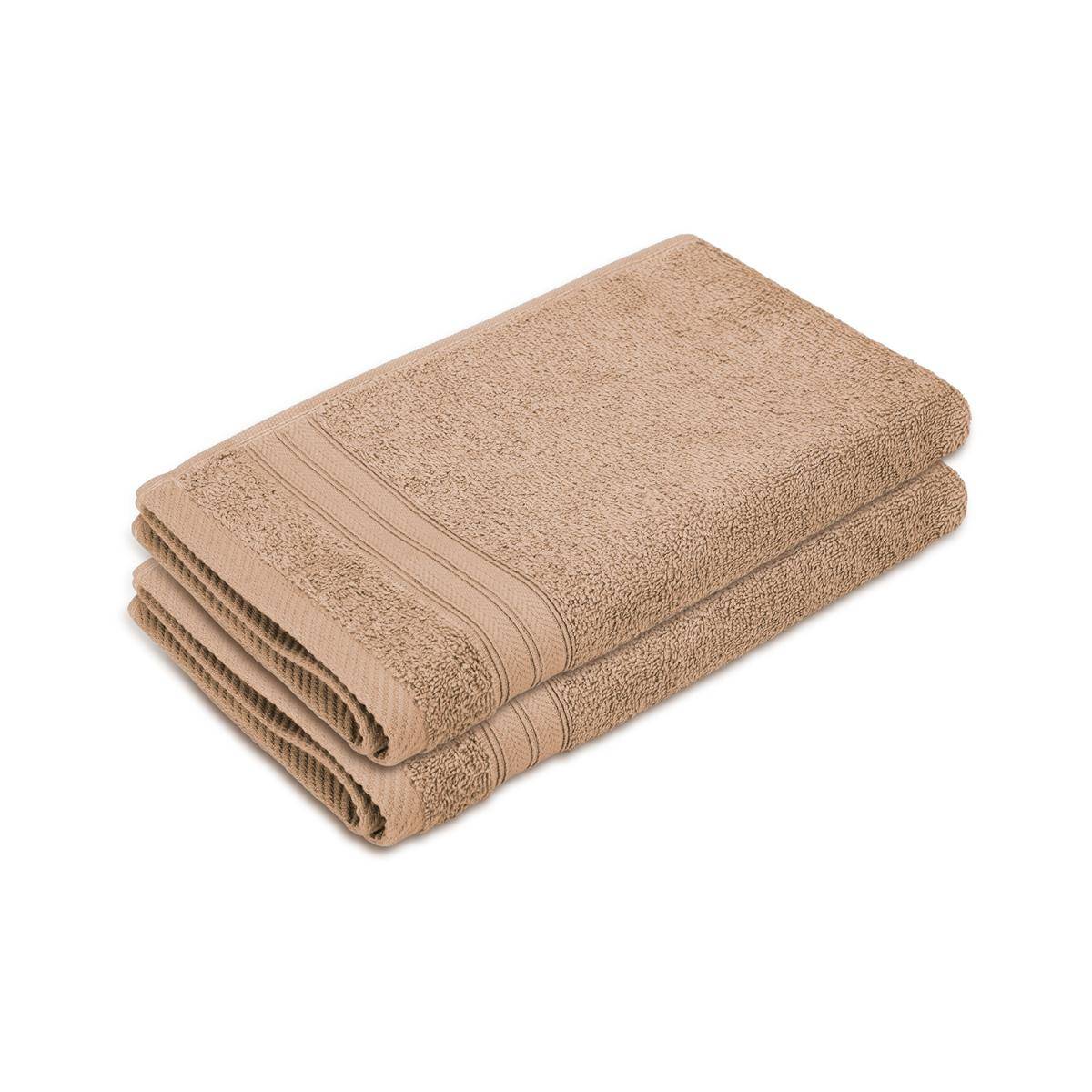 Layers Home Easy Cotton 450 Gsm Beige Hand Towels - Pack of 2 (M)
