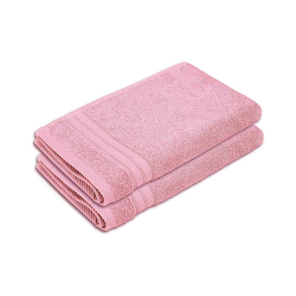 Layers Home Easy Cotton 450 Gsm Pink Hand Towels - Pack of 2 (M)
