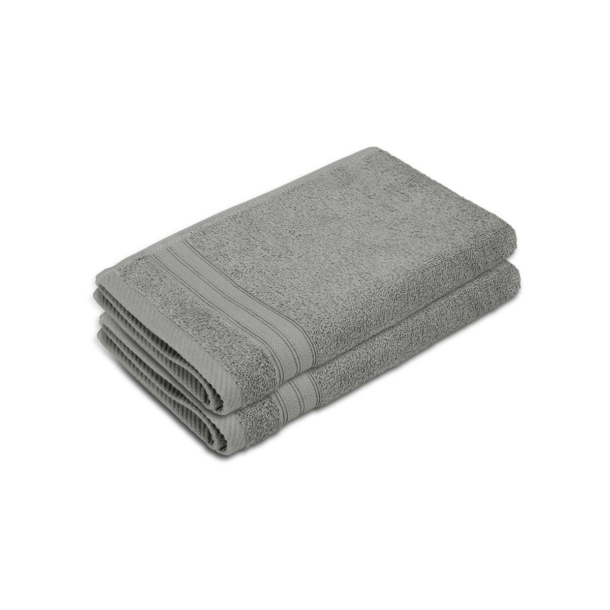 Layers Home Easy Cotton 450 Gsm Grey Hand Towels - Pack of 2 (M)