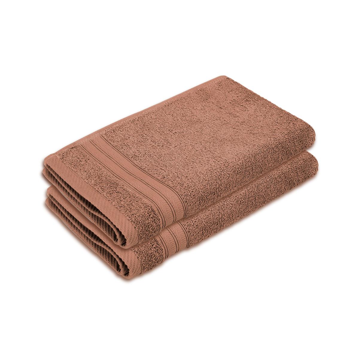 Layers Home Easy Cotton 450 Gsm Brown Hand Towels - Pack of 2 (M)