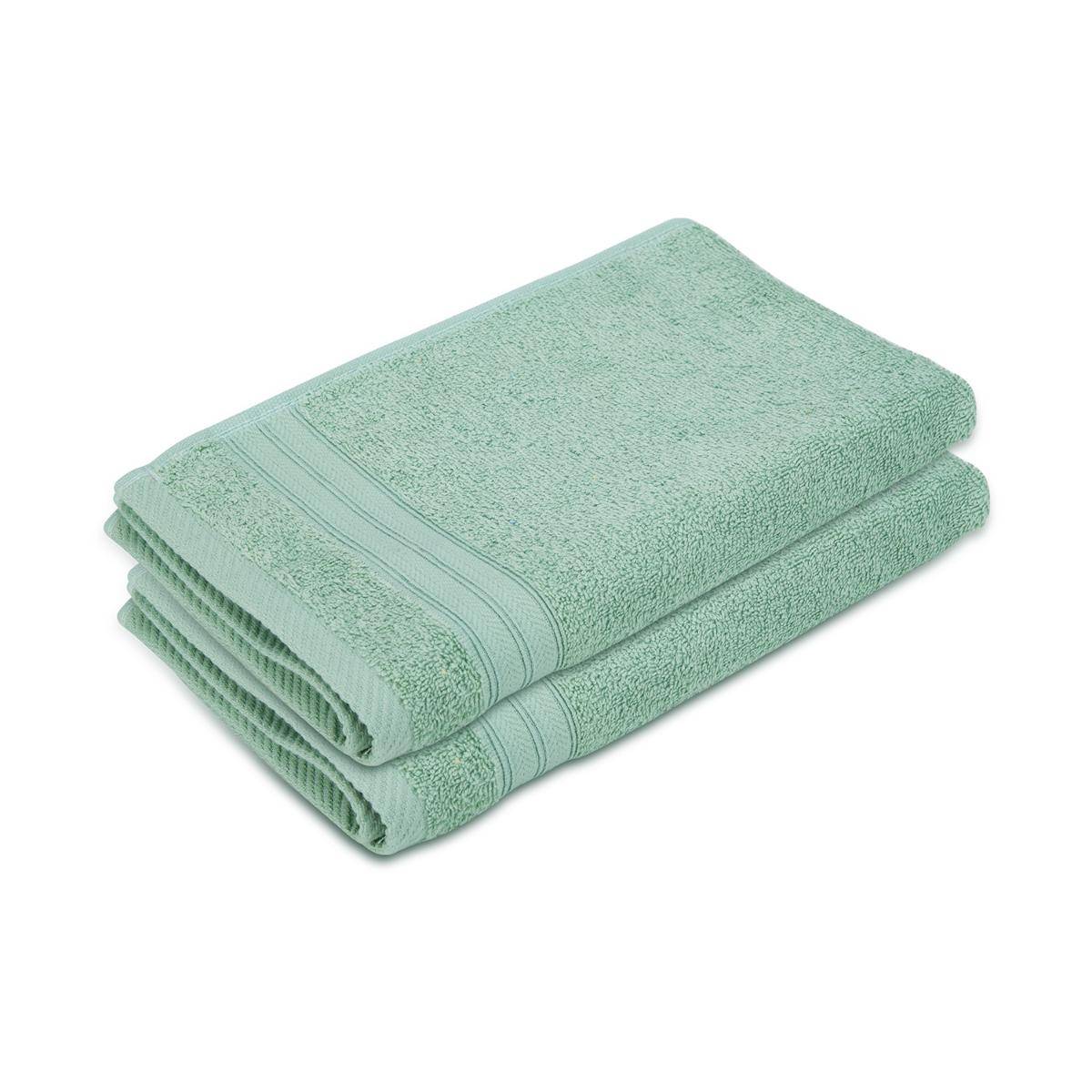 Layers Home Easy Cotton 450 Gsm Green Hand Towels - Pack of 2 (M)