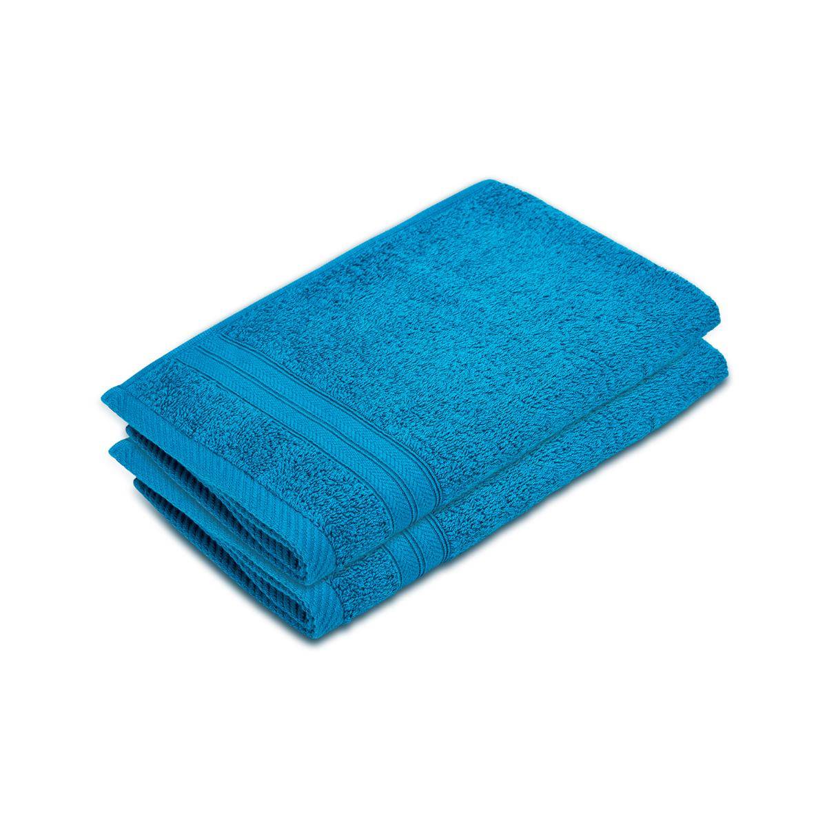 Layers Home Easy Cotton 450 Gsm Blue Hand Towels - Pack of 2 (M)