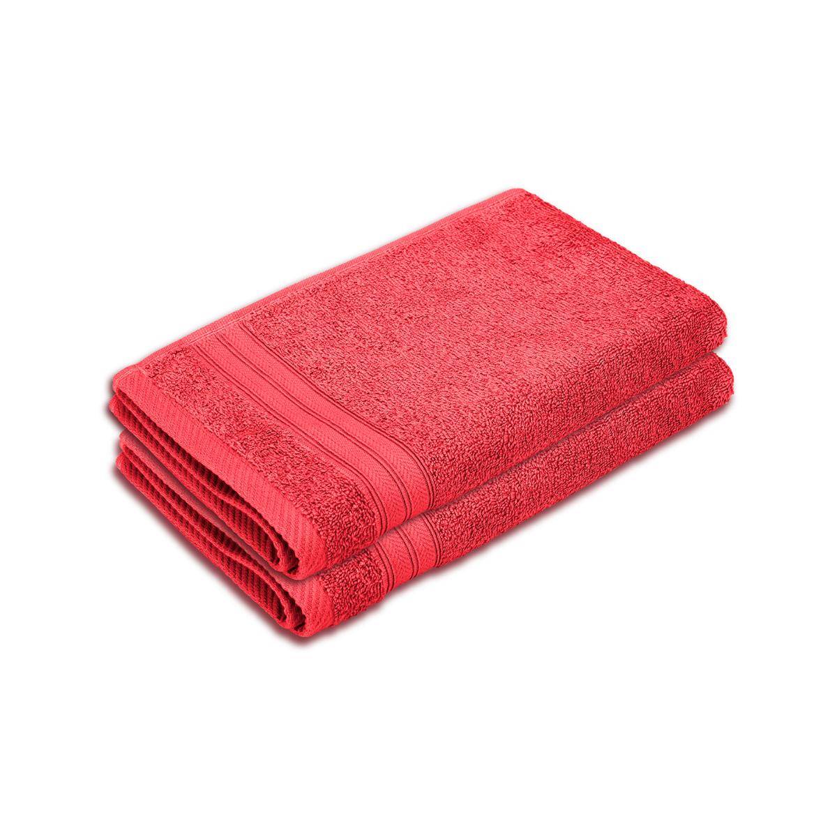 Layers Home Easy Cotton 450 Gsm Pink Hand Towels - Pack of 2 (M)